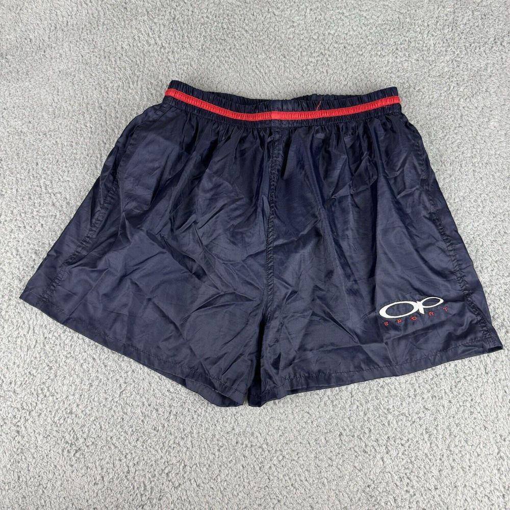 Ocean Pacific Op‎ Vintage Swim Trunks Shorts Blue Men's Size Xl Spellout